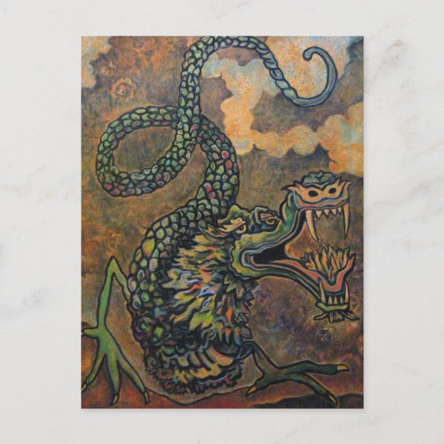 Dragon Scroll, Japanese Art Postcard (Front)