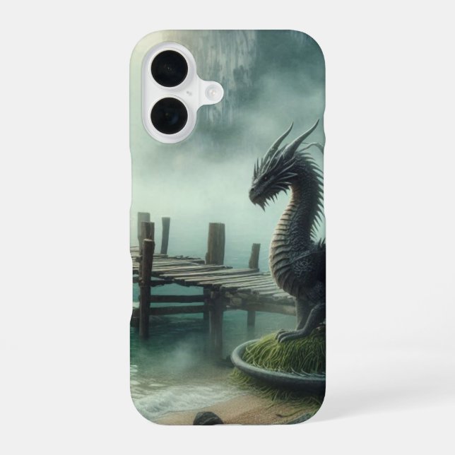 Dragon Seascape at the Mysterious Cove — iPhone 16 Case (Back)