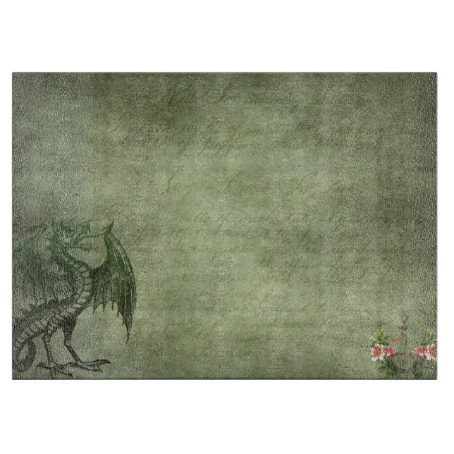 Dragon season sausage green mediaeval green cutting board (Front)