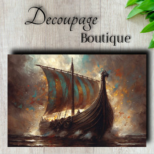 Dragon Ship Voyage Decoupage Tissue Paper
