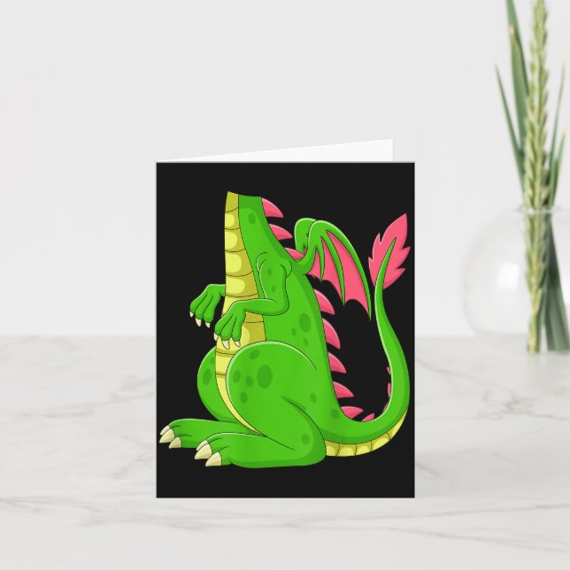 Dragon Shirt Adult Men Women Kids Green Dragon Cos Card (Front)