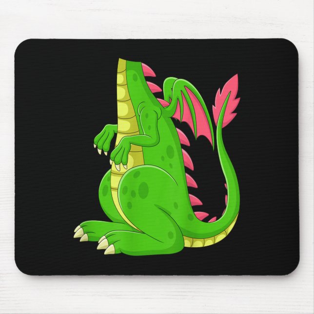 Dragon Shirt Adult Men Women Kids Green Dragon Cos Mouse Mat (Front)