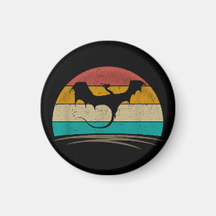 Dragon Shirt Retro Vintage Dragon Mythical Creatur Magnet