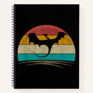 Dragon Shirt Retro Vintage Dragon Mythical Creatur Notebook