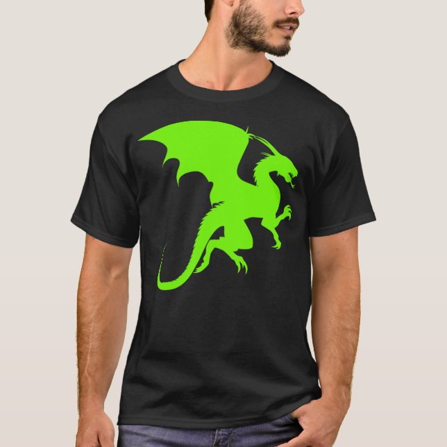 Dragon Silhouette  Neon Green Shirt (Front)