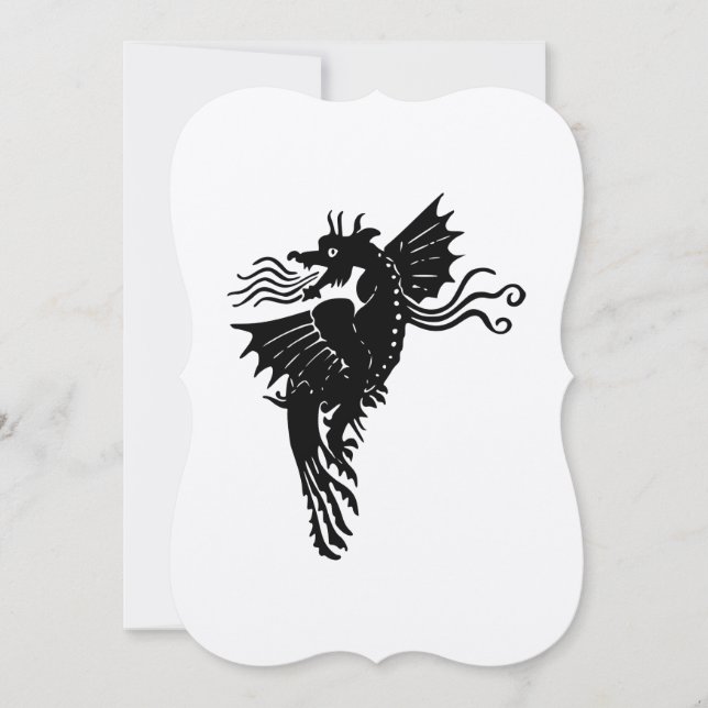 Dragon Silhouette Spirit Animal Emblem Card (Front)