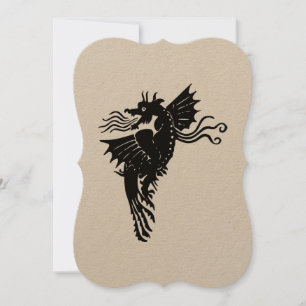 Dragon Silhouette Spirit Animal Emblem Card