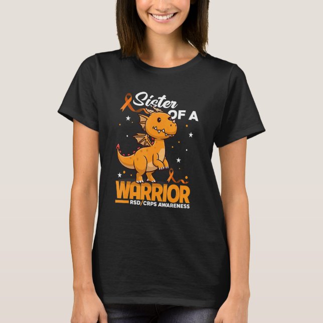 Dragon Sister Of A Warrior Supporter RSD CRPS Awar T-Shirt (Front)