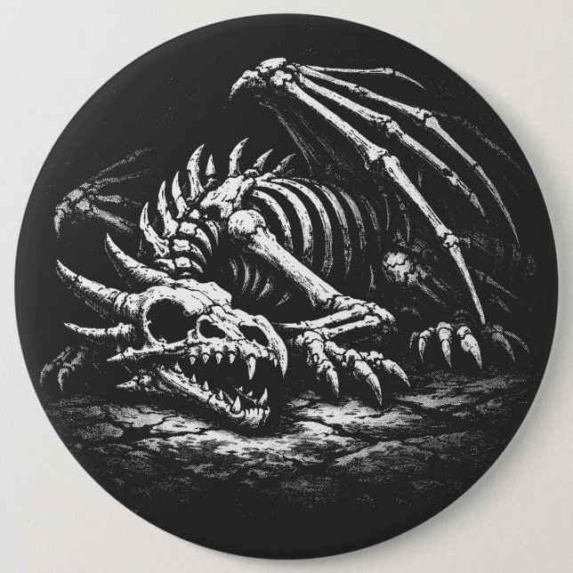 Dragon Skeleton — by BurnsInHell 6 Cm Round Badge (Front)