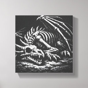 Dragon Skeleton — by BurnsInHell Canvas Print