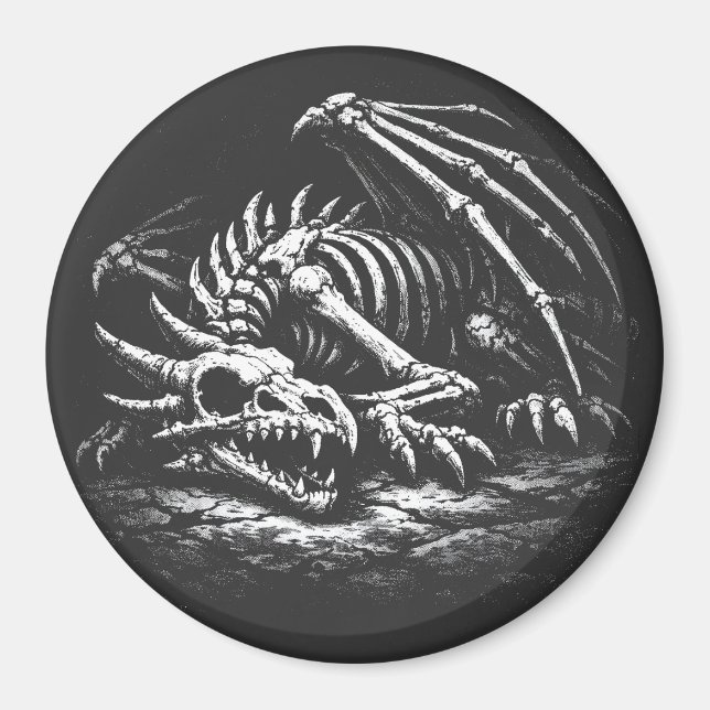 Dragon Skeleton — by BurnsInHell Magnet (Front)