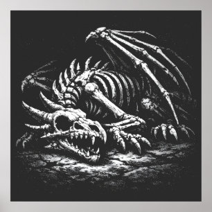 Dragon Skeleton — by BurnsInHell Poster