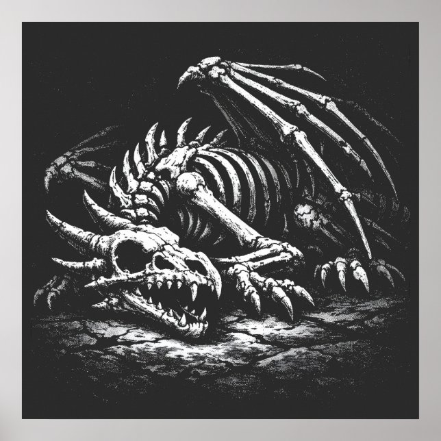 Dragon Skeleton — by BurnsInHell Poster (Front)
