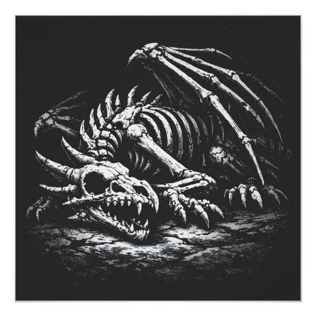 Dragon Skeleton — by BurnsInHell Poster (Front)