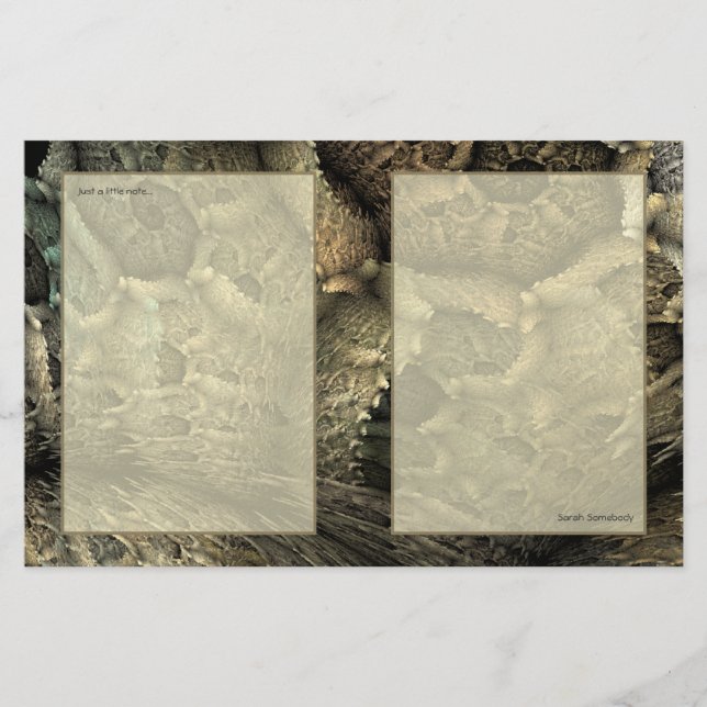 Dragon Skin Fractal Art Notepaper Stationery (Front)