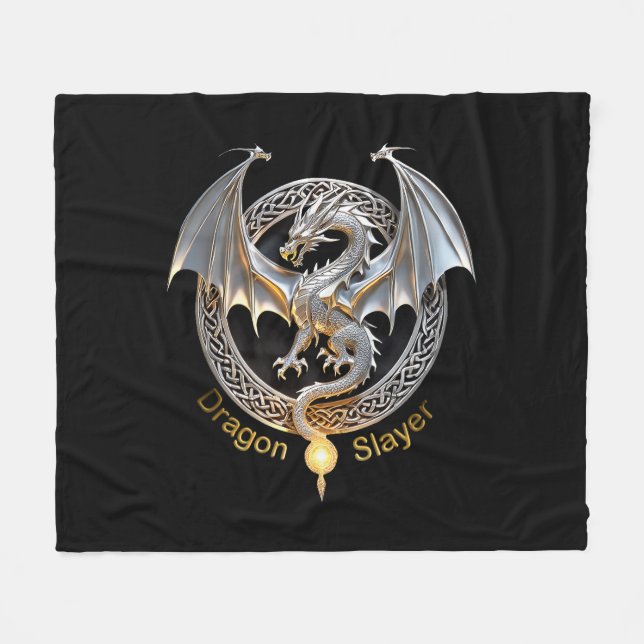 Dragon Slayer Fleece Blanket (Front (Horizontal))