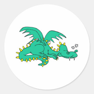 Dragon Sleeping Classic Round Sticker