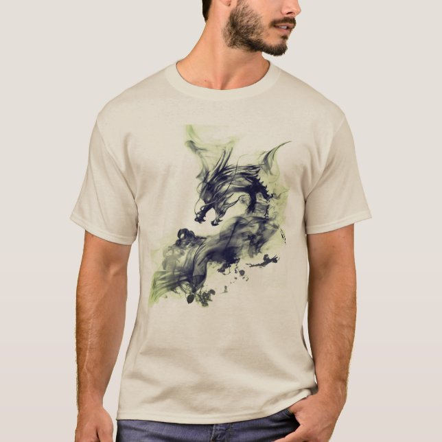 Dragon Smoke Green Fire T-Shirt (Front)