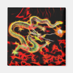 Dragon snake Fire on Lucky Energy Magnet