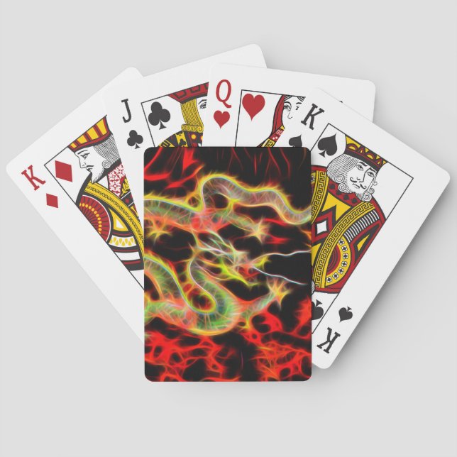 Dragon snake Fire on Lucky Energy Playing Cards (Back)