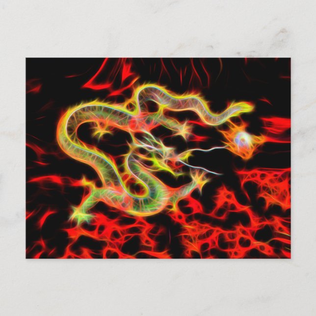 Dragon snake Fire on Lucky Energy Postcard (Front)