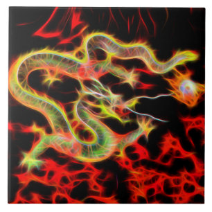 Dragon snake Fire on Lucky Energy Tile