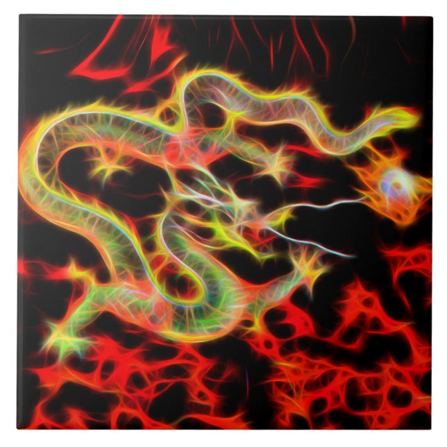 Dragon snake Fire on Lucky Energy Tile (Front)