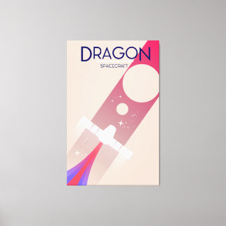Dragon spacecraft vintage style Space Art Canvas Print
