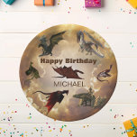 Dragon Species Fun Fantasy Personalised Birthday Paper Plate<br><div class="desc">This design may be personalised in the area provided by changing the photo and/or text. Or it can be customised by clicking Personalise this Template and then choosing the click to customise further option and delete or change the colour of the background, add text, change the text colour or style,...</div>