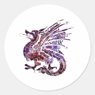 Dragon Spirit Animal Totem Emblem Classic Round Sticker