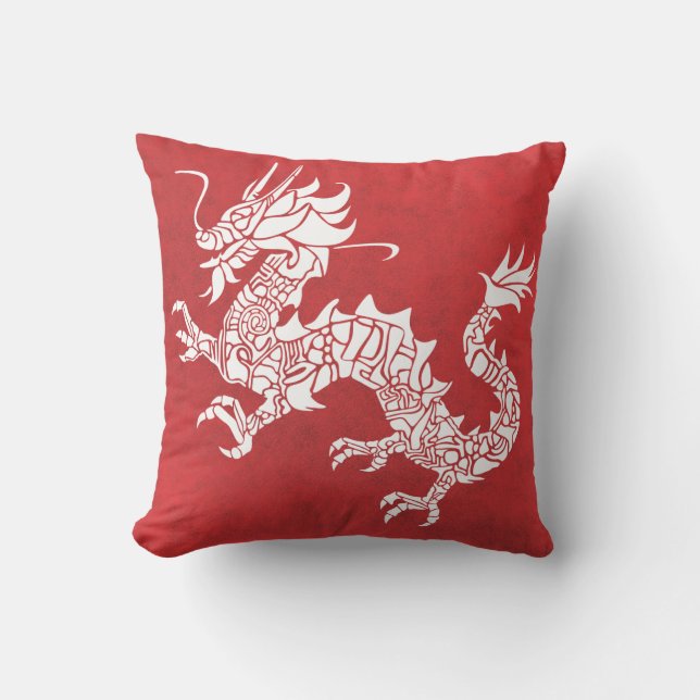 Dragon Spirit Animal Totem Emblem Throw Pillow (Front)