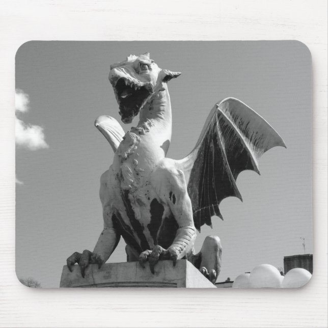 Dragon statue in Ljubljana Slovenia Mouse Mat (Front)