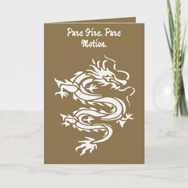 Dragon Stencil Style Cut Out Illustration Card (Front)