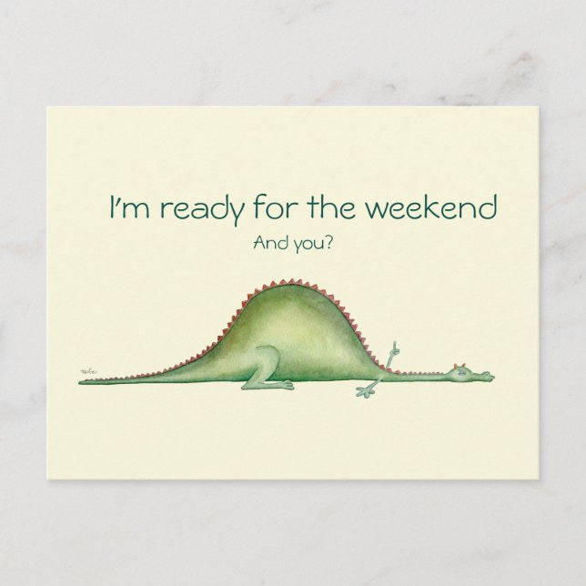Dragon stretched out on the floor postcard (Front)
