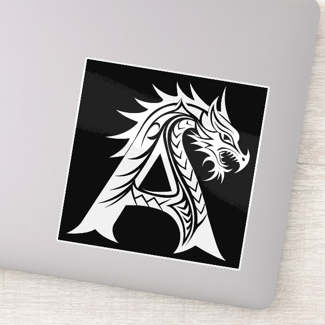 Dragon Styled Letter A, Dragon Alphabet, Monogram (Detail)