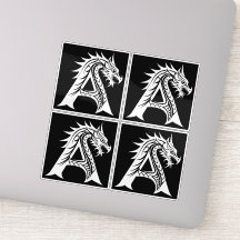 Dragon Styled Letter A, Dragon Alphabet, Monogram