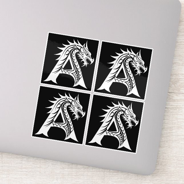 Dragon Styled Letter A, Dragon Alphabet, Monogram (Detail)