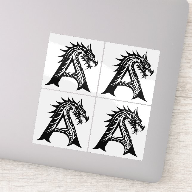 Dragon Styled Letter A, Dragon Alphabet, Monogram (Detail)