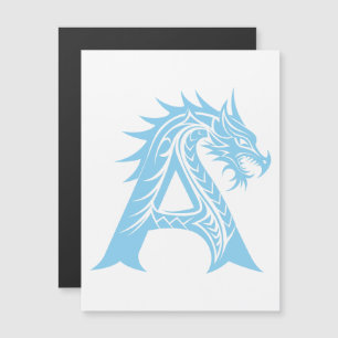 Dragon Styled Letter A, Dragon Alphabet, Monogram Magnetic Invitation