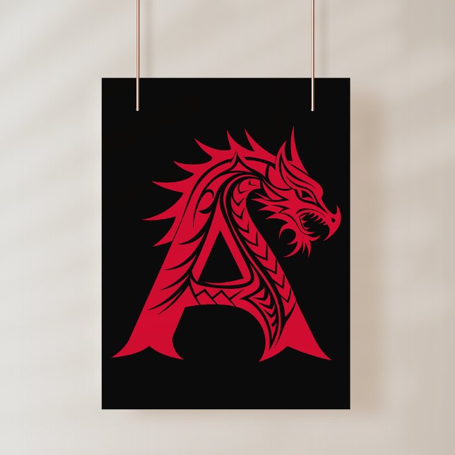 Dragon Styled Letter A, Dragon Alphabet, Monogram Photo Print (Creator Uploaded)