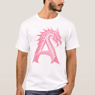 Dragon Styled Letter A, Dragon Alphabet, Monogram T-Shirt