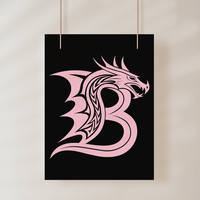 Dragon Styled Letter B, Dragon Alphabet, Monogram Photo Print (Creator Uploaded)