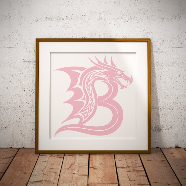Dragon Styled Letter B, Dragon Alphabet, Monogram Photo Print (Creator Uploaded)