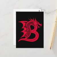 Dragon Styled Letter B, Dragon Alphabet, Monogram