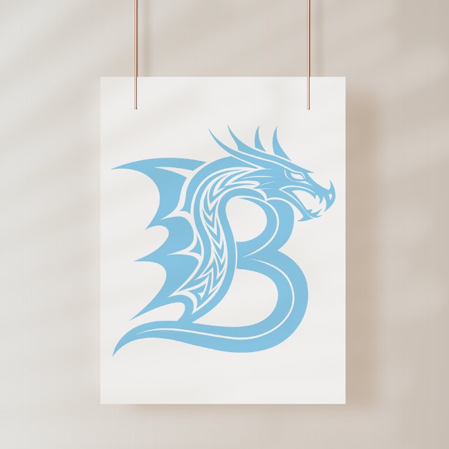 Dragon Styled Letter B, Dragon Alphabet, Monogram Poster (Creator Uploaded)