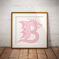 Dragon Styled Letter B, Dragon Alphabet, Monogram