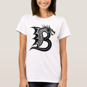 Dragon Styled Letter B, Dragon Alphabet, Monogram T-Shirt