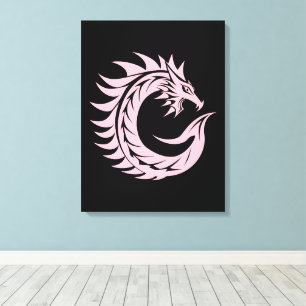 Dragon Styled Letter C, Dragon Alphabet, Monogram Canvas Print