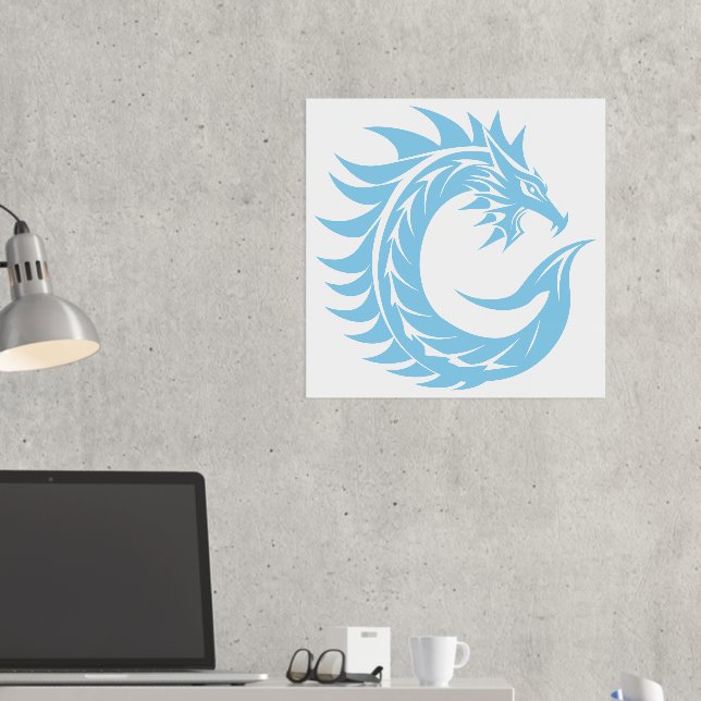 Dragon Styled Letter C, Dragon Alphabet, Monogram Foil Prints (In Situ (Desk 2))