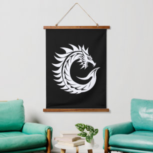 Dragon Styled Letter C, Dragon Alphabet, Monogram Hanging Tapestry